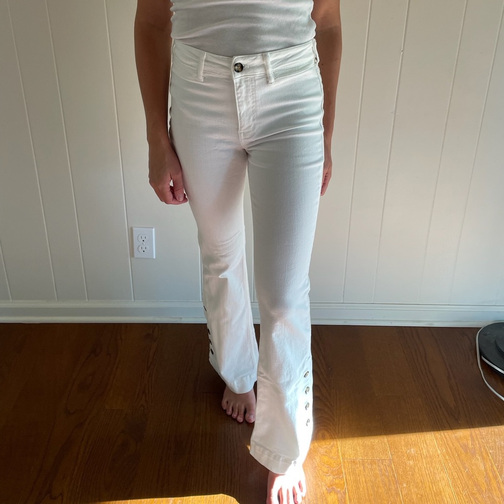 Anthropology White High Rise Jeans